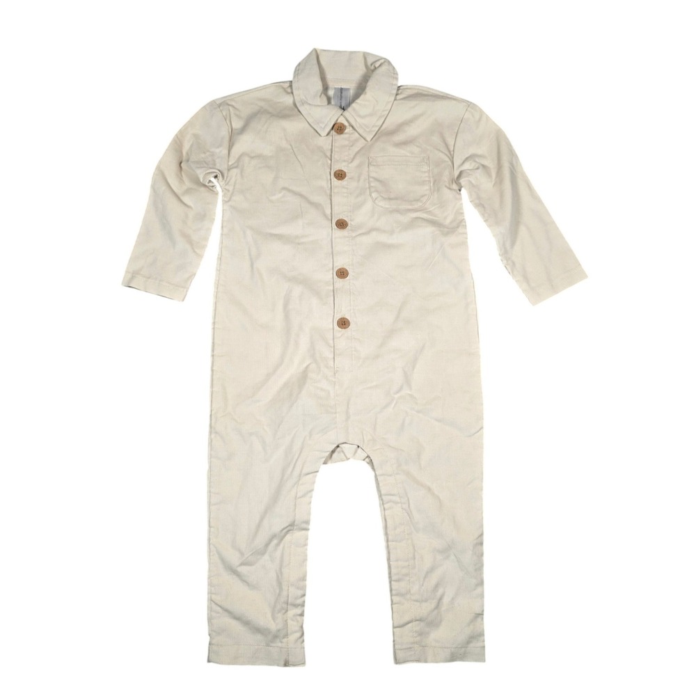 Modern Moments by Gerber Toddler Tan Corduroy Button Front Jumpsuit 24M NEW